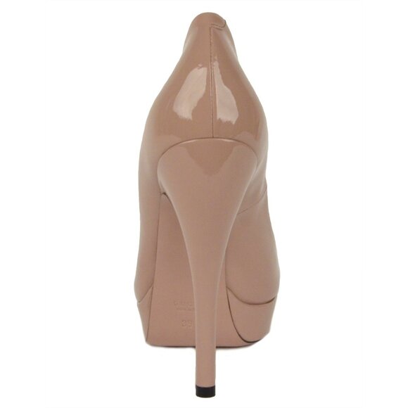 GUCCI SHOES LISBETH PLATFORM NUDE LEATHER HIGH HEEL PUMPS - Picture 3 of 12